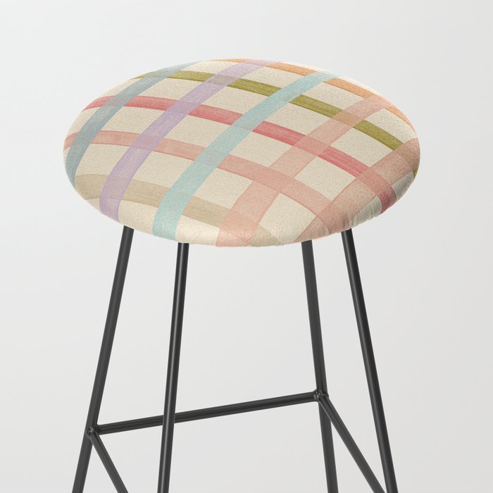 Pastel plaid Stool Gallery Image 2