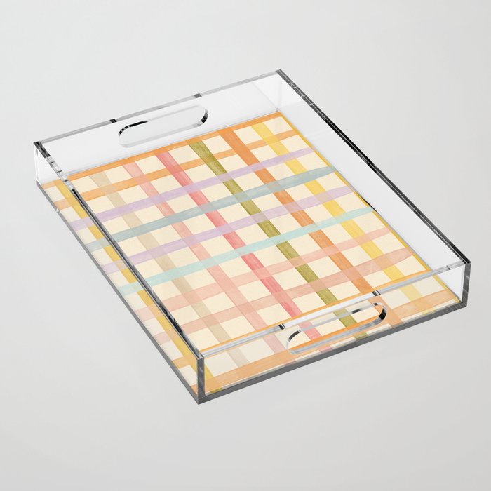 Pastel plaid Acrylic Tray Gallery Image 1