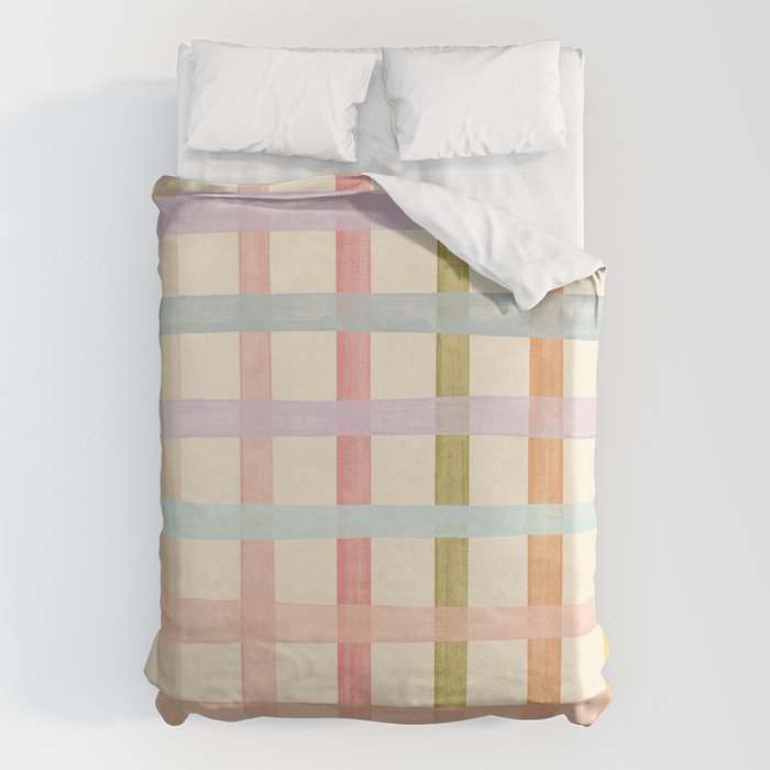 Pastel plaid Duvet Cover Gallery Image 1