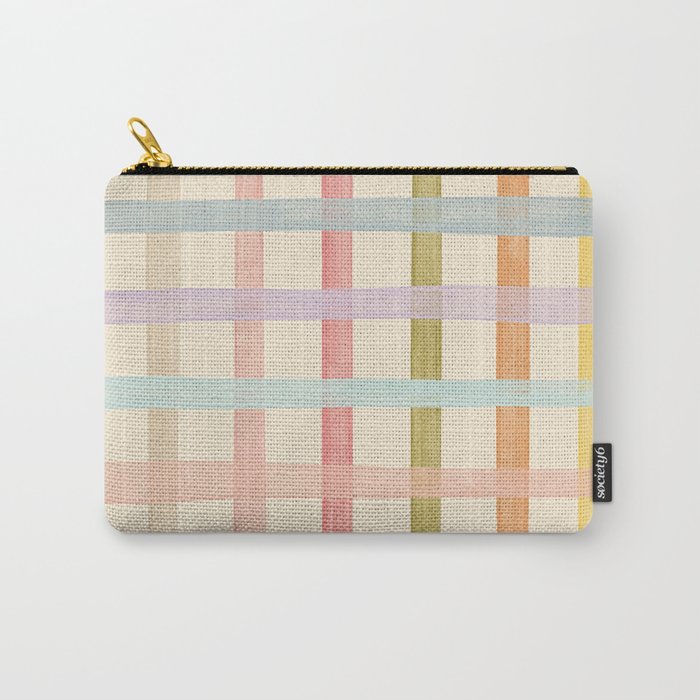 Pastel plaid Carry All Pouch Gallery Image 1