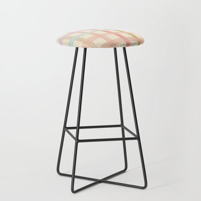 Pastel plaid Stool Gallery Image 1