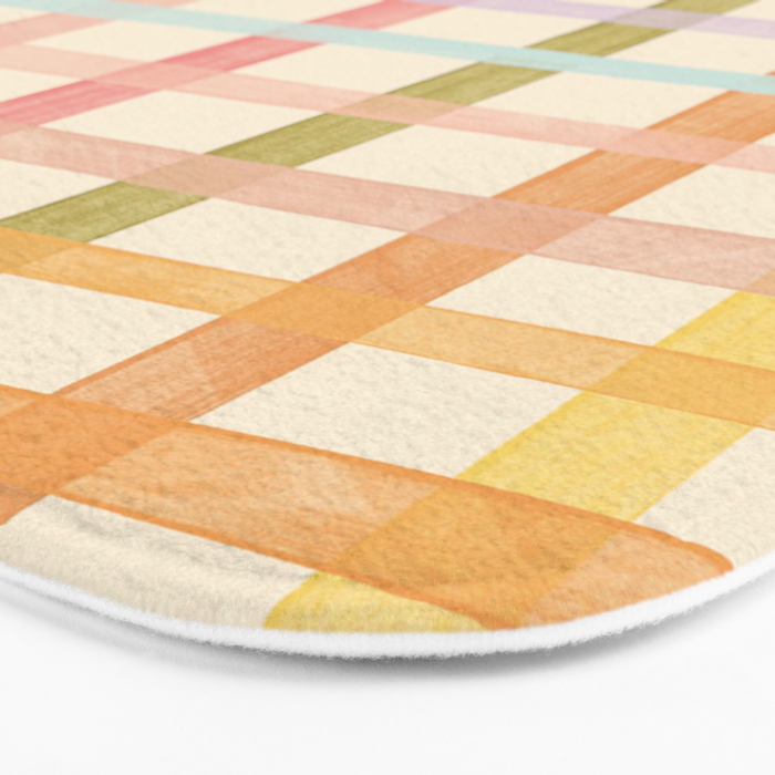 Pastel plaid Bath Mat Gallery Image 3