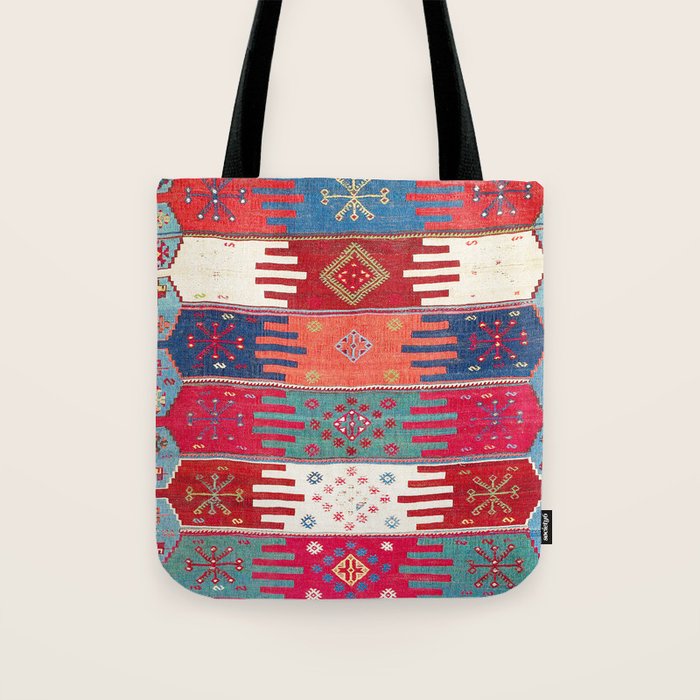 Kurdish Malatya East Anatolian Saf Kilim Print Tote Bag Gallery Image 1