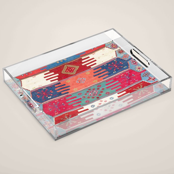 Kurdish Malatya East Anatolian Saf Kilim Print Acrylic Tray Gallery Image 1