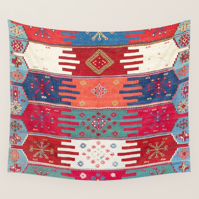 Kurdish Malatya East Anatolian Saf Kilim Print Wall Tapestry Gallery Image 4