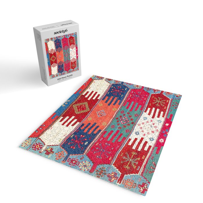 Kurdish Malatya East Anatolian Saf Kilim Print Jigsaw Puzzle Gallery Image 2