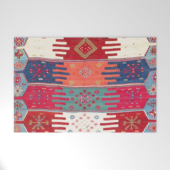 Kurdish Malatya East Anatolian Saf Kilim Print Welcome Mat Gallery Image 1
