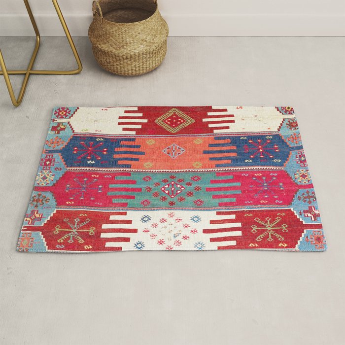 Kurdish Malatya East Anatolian Saf Kilim Print Rug Gallery Image 1