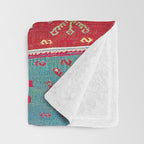 Kurdish Malatya East Anatolian Saf Kilim Print Throw Blanket Gallery Image 3