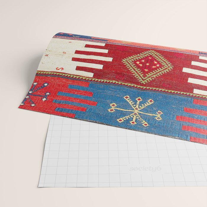Kurdish Malatya East Anatolian Saf Kilim Print Wrapping Paper Gallery Image 2