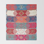 Kurdish Malatya East Anatolian Saf Kilim Print Throw Blanket Gallery Image 2
