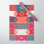 Kurdish Malatya East Anatolian Saf Kilim Print Wrapping Paper Gallery Image 1