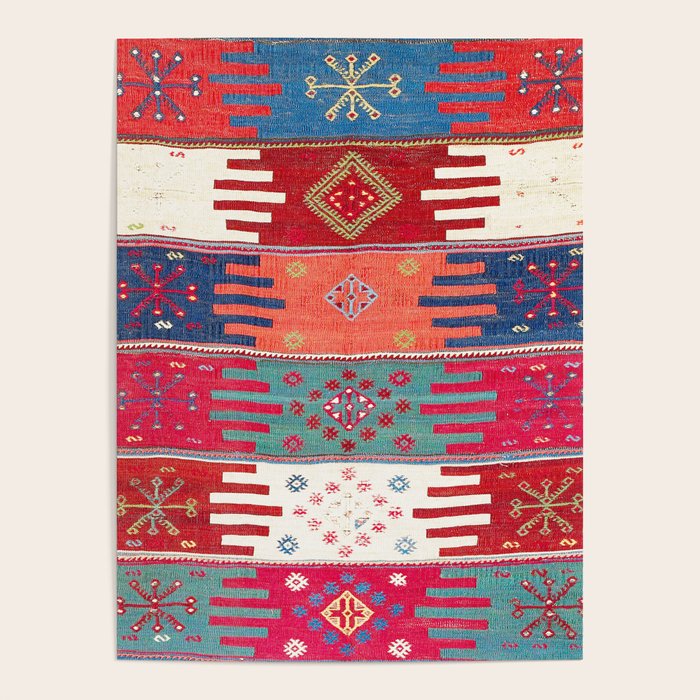 Kurdish Malatya East Anatolian Saf Kilim Print Poster Gallery Image 4