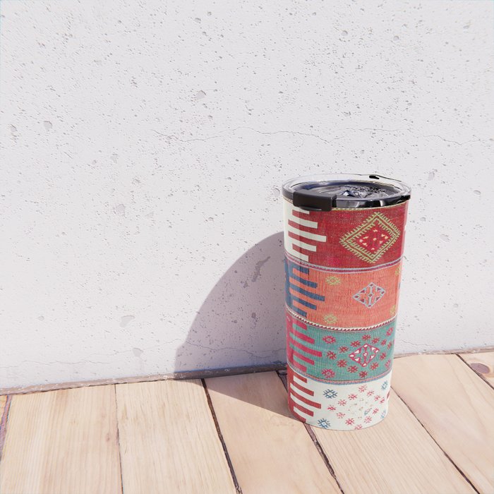 Kurdish Malatya East Anatolian Saf Kilim Print Travel Mug Gallery Image 4