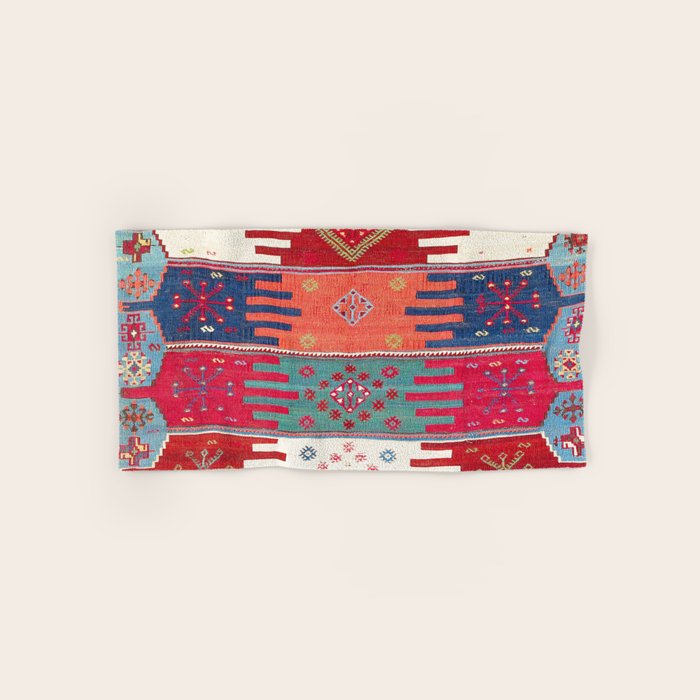 Kurdish Malatya East Anatolian Saf Kilim Print Bath Towel Gallery Image 1
