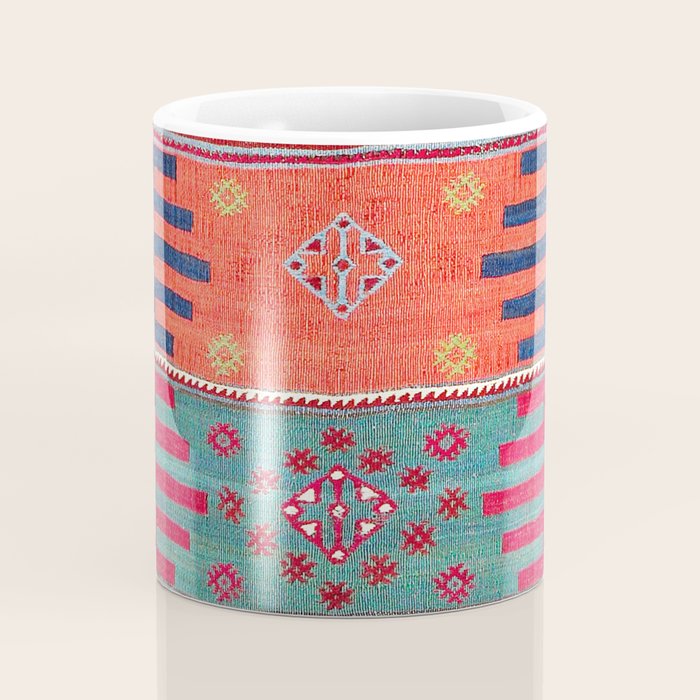 Kurdish Malatya East Anatolian Saf Kilim Print Coffee Mug Gallery Image 4