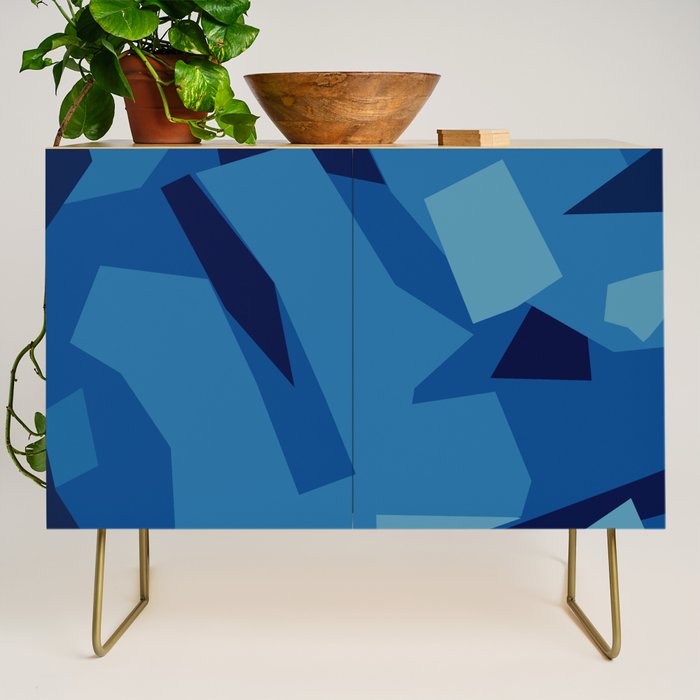 Peckham Blue Abstract Map Credenza Gallery Image 1