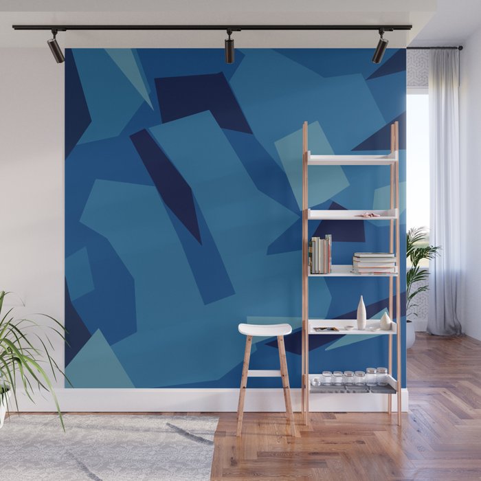 Peckham Blue Abstract Map Wall Mural Gallery Image 1