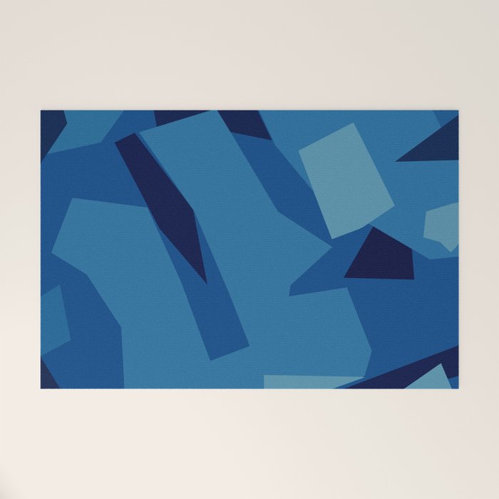 Peckham Blue Abstract Map Welcome Mat Gallery Image 1