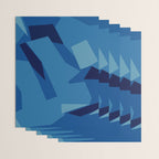 Peckham Blue Abstract Map Wrapping Paper Gallery Image 3