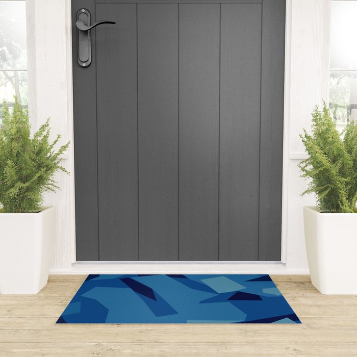 Peckham Blue Abstract Map Welcome Mat Gallery Image 3