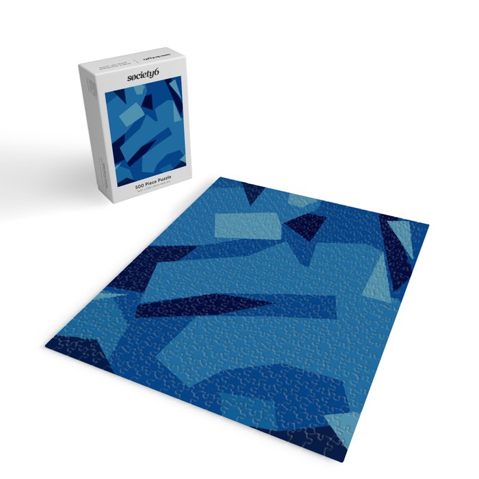 Peckham Blue Abstract Map Jigsaw Puzzle Gallery Image 2