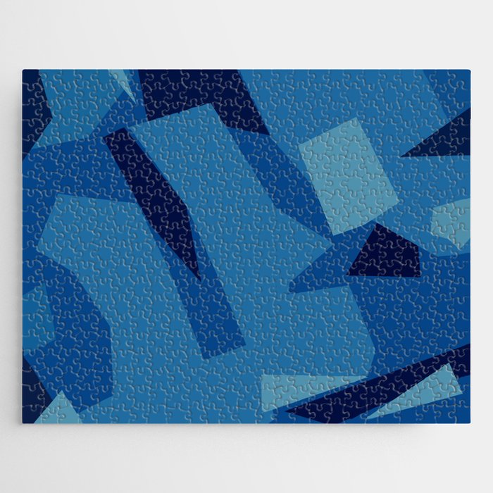Peckham Blue Abstract Map Jigsaw Puzzle Gallery Image 1
