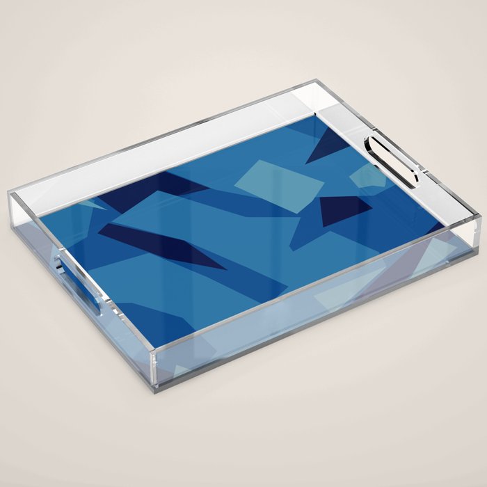Peckham Blue Abstract Map Acrylic Tray Gallery Image 1
