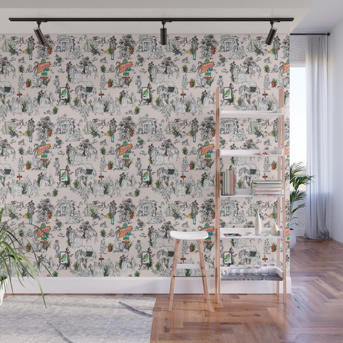 Toile de Jouy modern Wall Mural Gallery Image 1