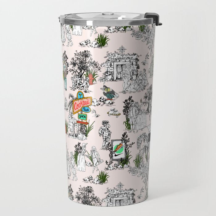 Toile de Jouy modern Travel Mug Gallery Image 2