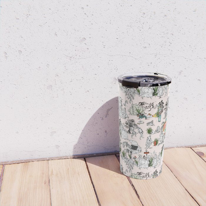 Toile de Jouy modern Travel Mug Gallery Image 4