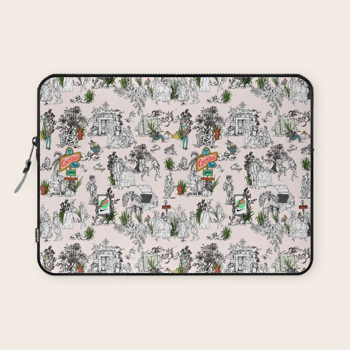 Toile de Jouy modern Laptop Sleeve Gallery Image 1