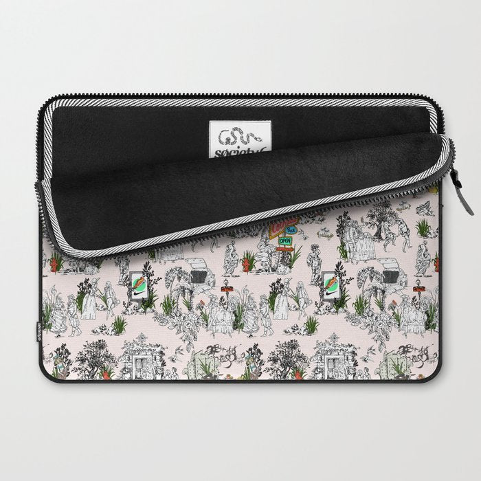 Toile de Jouy modern Laptop Sleeve Gallery Image 2