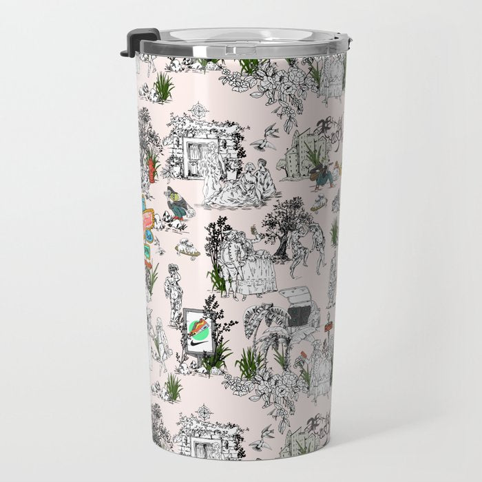 Toile de Jouy modern Travel Mug Gallery Image 3