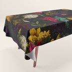 Midnight Hours Dark Vintage Flowers Garden Tablecloth Gallery Image 1