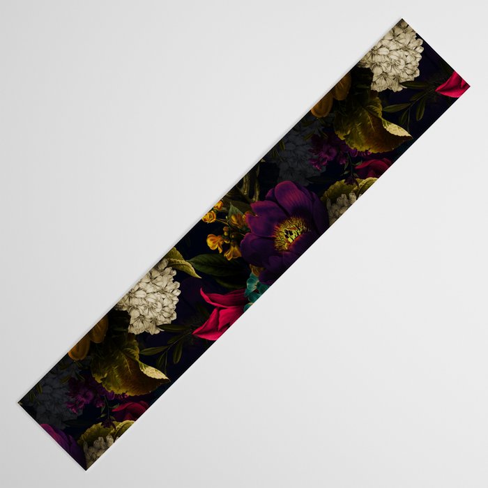 Midnight Hours Dark Vintage Flowers Garden Table Runner Gallery Image 3