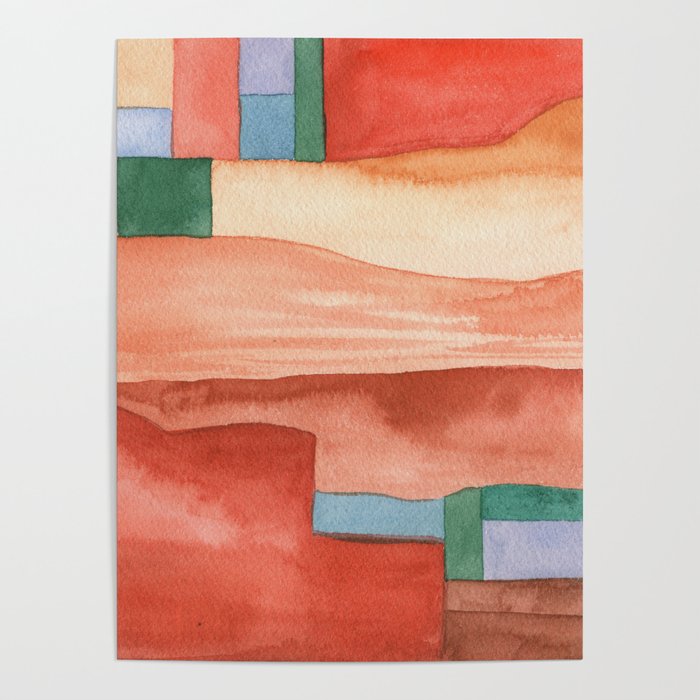 Abstract Desert Landscape Watercolor Poster Gallery Image 4