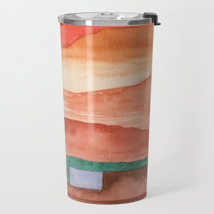 Abstract Desert Landscape Watercolor Travel Mug Gallery Image 2