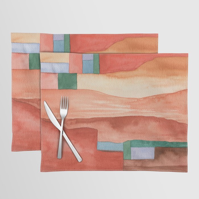 Abstract Desert Landscape Watercolor Placemat Gallery Image 1