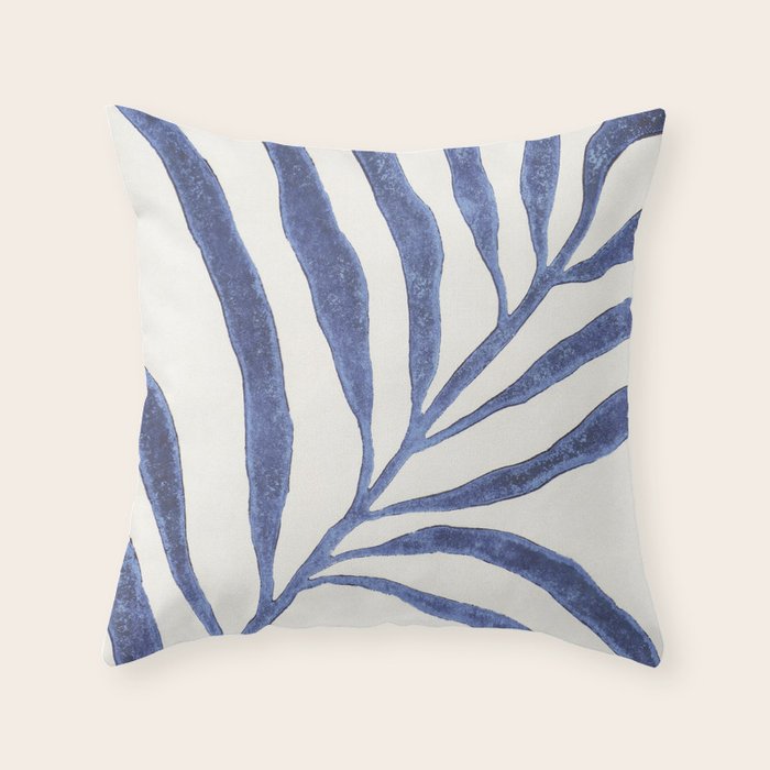 Linocut Branch #1 Throw Pillow Gallery Image 1