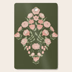 Mystery Garden Victorian Green Floral Faces Cutting Board Gallery Image 1