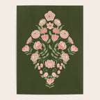 Mystery Garden Victorian Green Floral Faces Poster Gallery Image 4