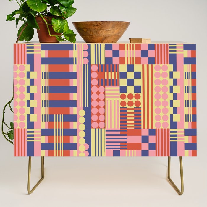Geometric Composition Colorful Credenza Gallery Image 1