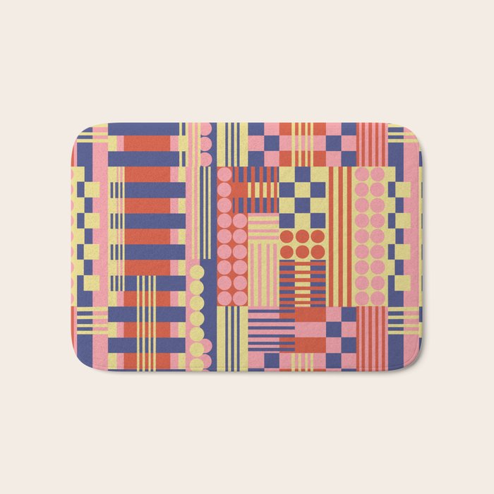 Geometric Composition Colorful Bath Mat Gallery Image 1