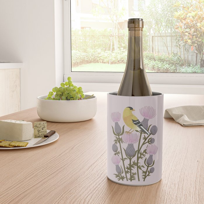 Goldfinch on Purple Thistles Wine Chiller Gallery Image 4
