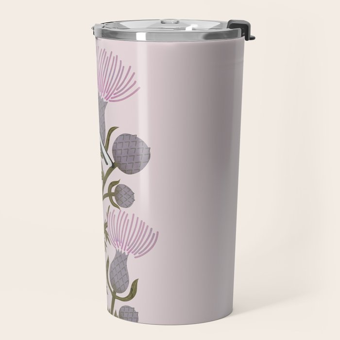 Goldfinch on Purple Thistles Travel Mug Gallery Image 2