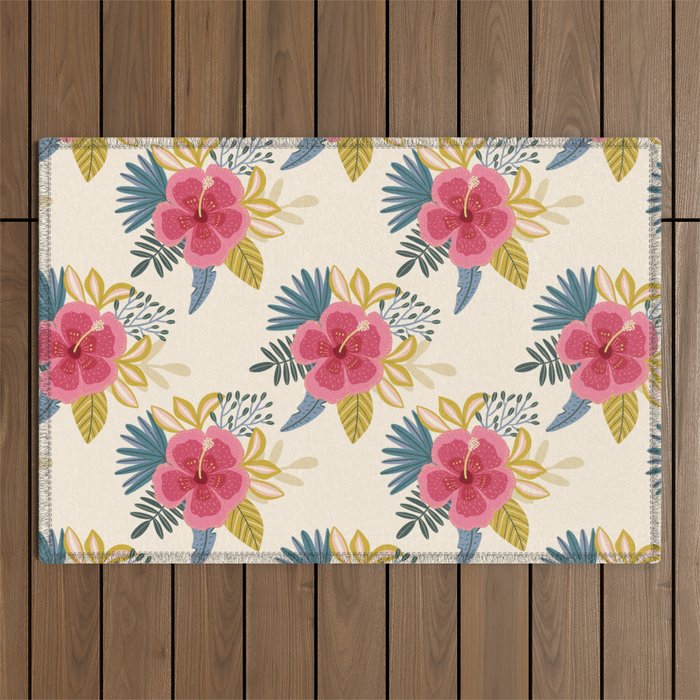 Tropical Floral Outdoor Rug Gallery Image 1