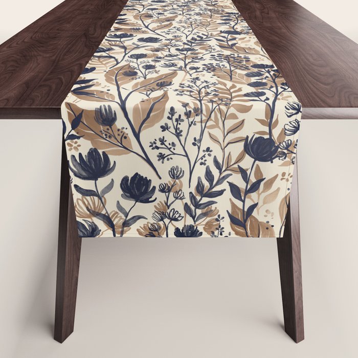 Moody Blooms Dark Neutral Table Runner Gallery Image 1