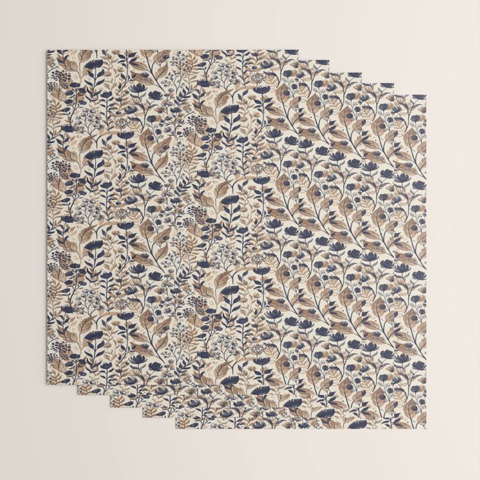 Moody Blooms Dark Neutral Wrapping Paper Gallery Image 3