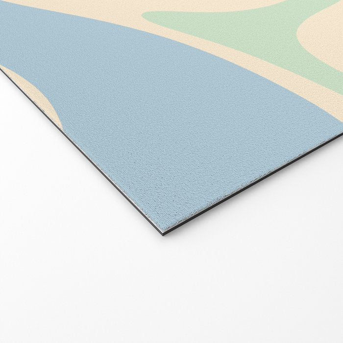 Smooth Contours Retro Modern Abstract Pattern Pastel Pink Blue Green Cream Welcome Mat Gallery Image 2